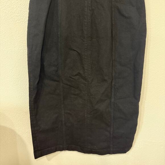 NWT Madewell Denim V Neck Midi Dress Button Up Sleeveless Clean Black Wash 8 - Picture 7 of 10